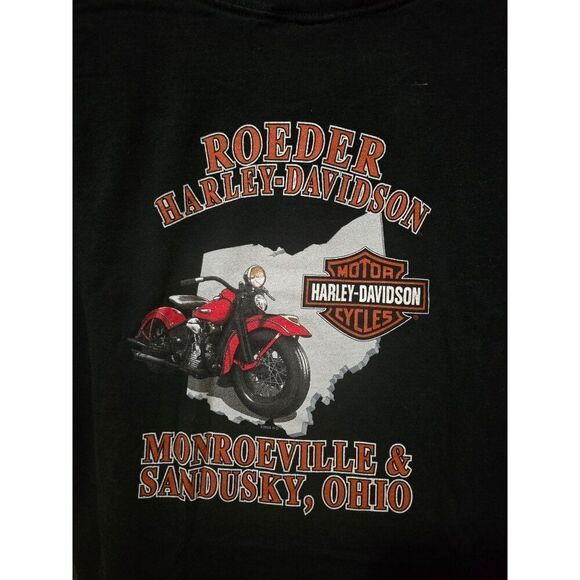 Harley-Davidson Roeder Sandusky ohio Motorcycle Graphic Tee 2X-Large Black - Picture 1 of 6